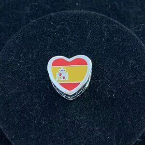 Spain Flag Heart Charm